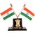 Dhwaj Flag Indian Flag Cross Design Dashboard Stand for Cars, Tables, etc. -Stand with Satyamev Jayte  Ashok Stambh