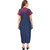 Vixenwrap Denim Blue  Red Solid Maternity Dress