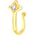 VK Jewels Gold Plated Alloy CZ American Diamond Pressing Nose Ring,Nose Pin for Women - [VKNR1034G]