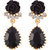 Jazz Jewellery Gold Plated Charming Flower Design Stylish Black Crystal Drop Dessigner Party wear Dangler Earring for Girls Ladies