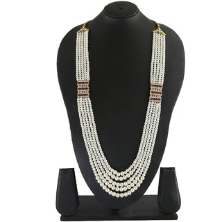 Anuradha Art Maroon-Green Combination Three Layers With Sparkling Stones Of Wonderful Necklace Set For Girls Women