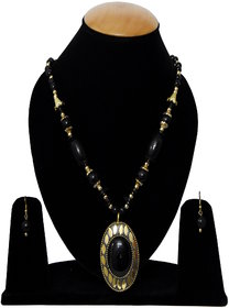 Bhagya Lakshmi Black Polished Necklace Set For Women