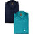 Freaky Men's Plain Combo of Navy & Petrol Casual Slim-fit Poly-Cotton Shirts