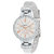 Meia Round Dial Silver Stainless Steel Strap Analog Watch For Women