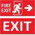 Sign World - Fire Exit  Exit Sign Board Foam Board 5mm 6'' X 2'' Set of 2 Nos