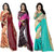 SHREE RAJLAXMI SAREES Multicoloured Georgette Saree Combos Pack Of- 3 Saree