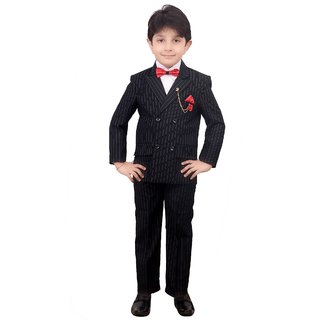 Buy Boys Coat Suit With Shirt Pant And Bow Party Wear Online Get