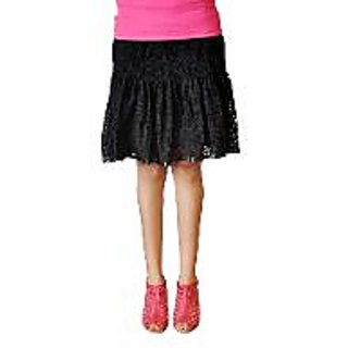 Vastra Black Cotton Short Skirt