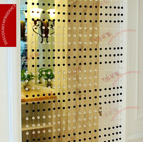 Discount4product Home Decors Crystal Window  Door Curtain black and white pattern