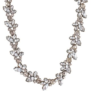 Fayon Fashion Statement Elegant Rhinestone Flower Necklace