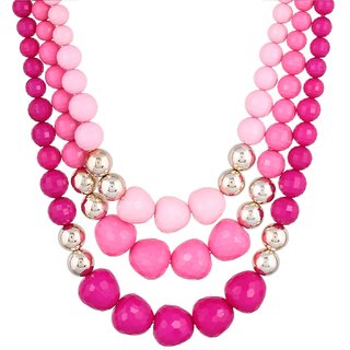 Fayon Party Style Diva Hot Pink Bubble Beads Necklace