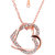 Om Jewells Fashion Jewellery Rose Gold Plated Double Heart Pendant for Girls and Women PD1000825