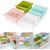 Multipurpose set of 4 Plastic Storage Shelf Holder Box Sliding Multicolor Fridge Organizer