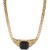Fayon Fashion Statement Bold Black Stone Gold Plated Collar Necklace