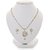 Aabhu Gold Plated Jewellery American Diamond Pendant Set Necklace With Earrings For Women And Girls