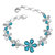 Oviya Rhodium Plated Exquisite Floral Link Bracelet With Crystal Stones Br2 