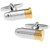 STRIPES Silver and Gold Bullet Shape Cuff links.
