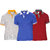 Baremoda Men's Blue, Grey  Maroon Plain Cotton Blend Polo Collar T-Shirts