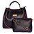 Borsamania Leatherette Women's Stylish Multipurpose Combo Black Handbag