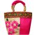 Milans Creation Ethnic Silk HandBag Kashmiri Floral Embroidery With Velvet Handles Clutch Wedding BagPurse Pink
