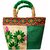 Milans Creation Ethnic Silk HandBag Kashmiri Floral Embroidery With Velvet Handles Clutch Wedding bag Purse Green