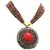 Muccasacra Good Looking Hot Selling Red Stone Handcrafted Medallion Brass Necklace