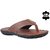 MyWalk Mens Leather Tan Open Casual Slipper