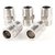 5 Pcs 1/2PT to 1/2PT Male Thread Stainless Steel Straight Pipe Coupler Fitting