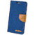 BS Nosson Fancy Canvas Diary Wallet Flip Cover Case for HTC 626 - BLUE