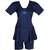 Mitushi Products Swim Suit For Ladies Dyed With Sleeves (Navy Blue)