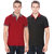 Pack of 2 Men's Polo T-Shirt Combo by Baremoda (Black  Maroon)