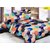 Luxmi Multi check Design 3D Double Bed sheets With 2 Piilow covers - Multicolor