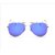 Ediotics Unisex Silver Frame Blue Lens Aviator Sunglasses