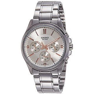 casio enticer white dial men's watch