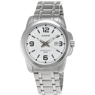 casio enticer white dial men's watch