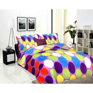 Luxmi 3D Printed Luxury Design Double Bed sheets With 2 Piilow covers - Multicolor