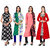 BanoRani Multicolor Printed Unstitched Polycotton Kurti for Women's (Pack of 4)