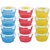 Combo Smiley  Pack of 12- 4 Blue,4 Red,Yellow Plastic Container