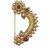GirlZ! Traditional Maharashrian Designer Nath Nose Ring Pink Colour Stone Along With Pearl Beads For Women - Non Pierced