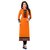 SUMMER Special Orange color indo cotton semi stiched kurti by Omstar Fashion