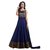 Designer Blue color Smooth Net Material with Santoon Inner Floor-touch With Salwar Gown Look Semi-Stiched Dress By Omsta