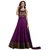 Omstar Fashion Purple Color Net Embroidered Gown With Inner & Duptta (Semi-Stitched)