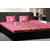 India Furnish 100 Cotton Flower Design Double Bedsheet Set with 2 Pillow Covers Pink Color