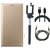 Moto G5 Premium Leather Cover with Selfie Stick, USB Cable and AUX Cable