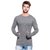 PAUSE Lt. Grey Solid Cotton Round Neck Slim Fit Long Sleeve Men's T-Shirt