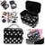 Double Layer Large Dots Makeup Cosmetic Toiletry Beauty Wash Make Up Organizer Bag Box(Black)