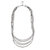 JewelMaze Multi Layered Chain Rhodium Plated Statement Necklace