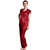 Senslife women satin nightwear sleepwear 4 pc set Nighty Wrap Gown Top pajama bra and thong SL022