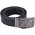 Fashno Black Adjustable Leatherite Belt (Length-48 inch)(Size-Free Size)