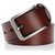 Leatherette Branded Unique Brown Belt For Men's (Free Size) Aluminium Plated Buckle With 2 Year Warranty